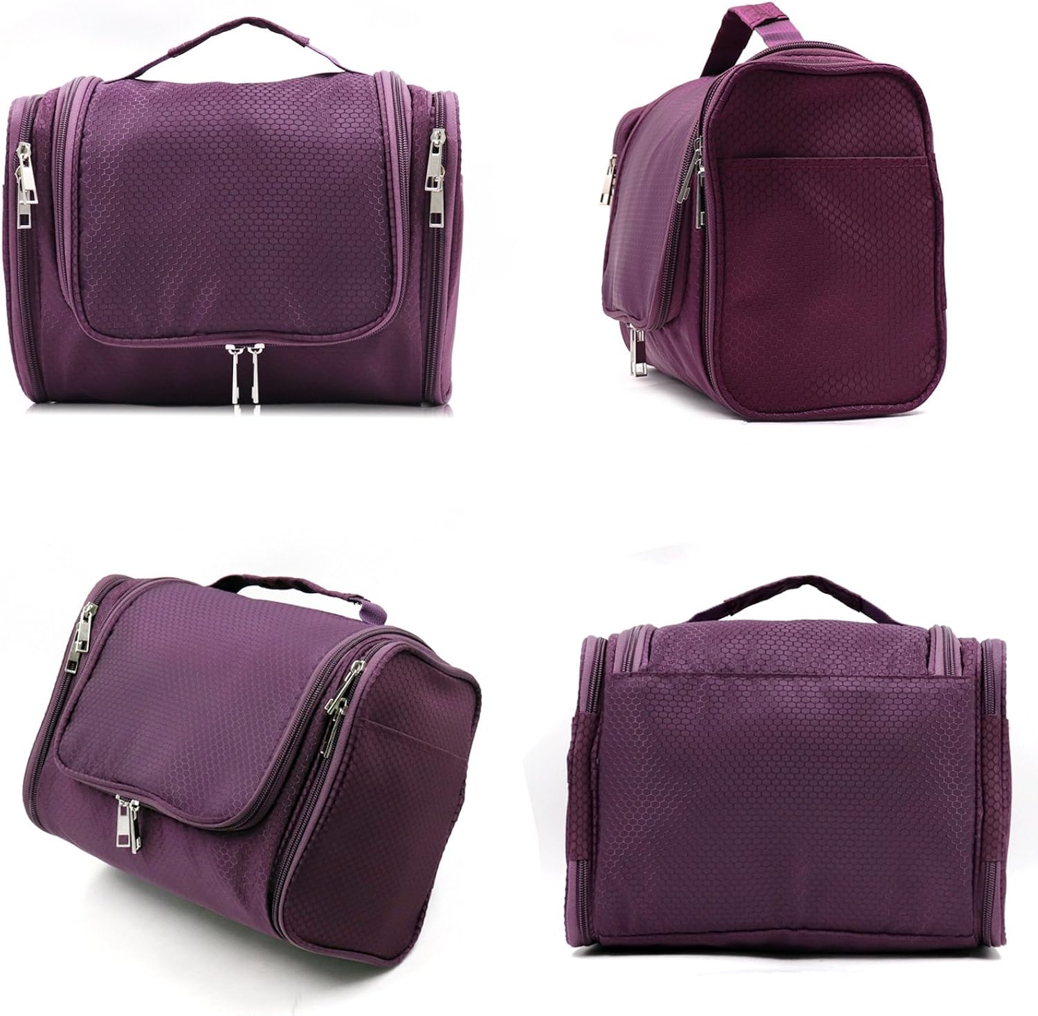 Extra Large Capacity Hanging Toiletry Bag for Men & Women, Portable Waterproof Bathroom Shower Bag, Lightweight Dopp kit Shaving Bag, Sturdy Metal Hook Organizer Makeup Bag (Purple): Clothing