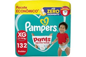 Fralda Pampers Pants Ajuste Total Tamanho XG, Fácil de Vestir, 132 Unidades