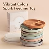 Moonkie Suction Plate Baby Weaning Set 3 Pcs Mint Sage Lunar Grey view 8