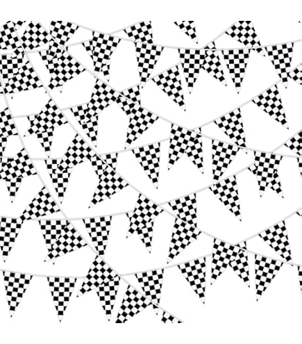 Tytroy - Racing Pennant Flag Banners Nero Bianco A Scacchi Nascar Race