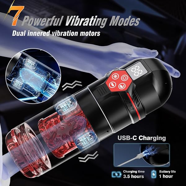 MRGRAS MALE MASTURBATOR PENIS PUMP – AI SYNC MALE SEX TOYS FOR MEN WITH 12 S VACUUM PUMP & 7 THRUSTING ROTATING VIBRATING SUCKING LICKING ADULT TOYS MENS SEX TOYS POCKET PUSSY PUMPS & ENLARGERS