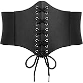 JASGOOD Waist Corset for Women Retro Elastic Lace-up Wide Waist Cinch Belt Pirate Waspie for Halloween Costume