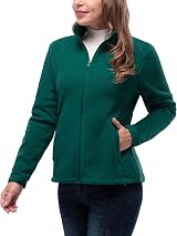 33,000ft Womens Fleece Jacket Full Zip Breathable Lightweight Dark Green L