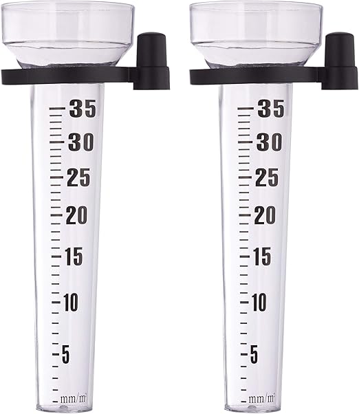 Relaxdays Rain Gauge Set Of 2 With Holder Garden Rainfall
