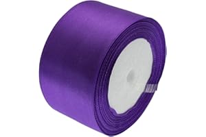 ATRBB 25 Yards 2 inches Wide Satin Ribbon Perfect for Wedding,Handmade Bows and Gift Wrapping (Purple)