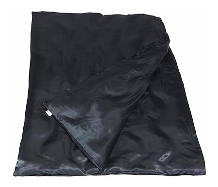 beties Glanz Satin Bettbezug 155x220 cm anschmiegsam & edel 100% Polyester in 3 beliebten Größen (Schwarz)