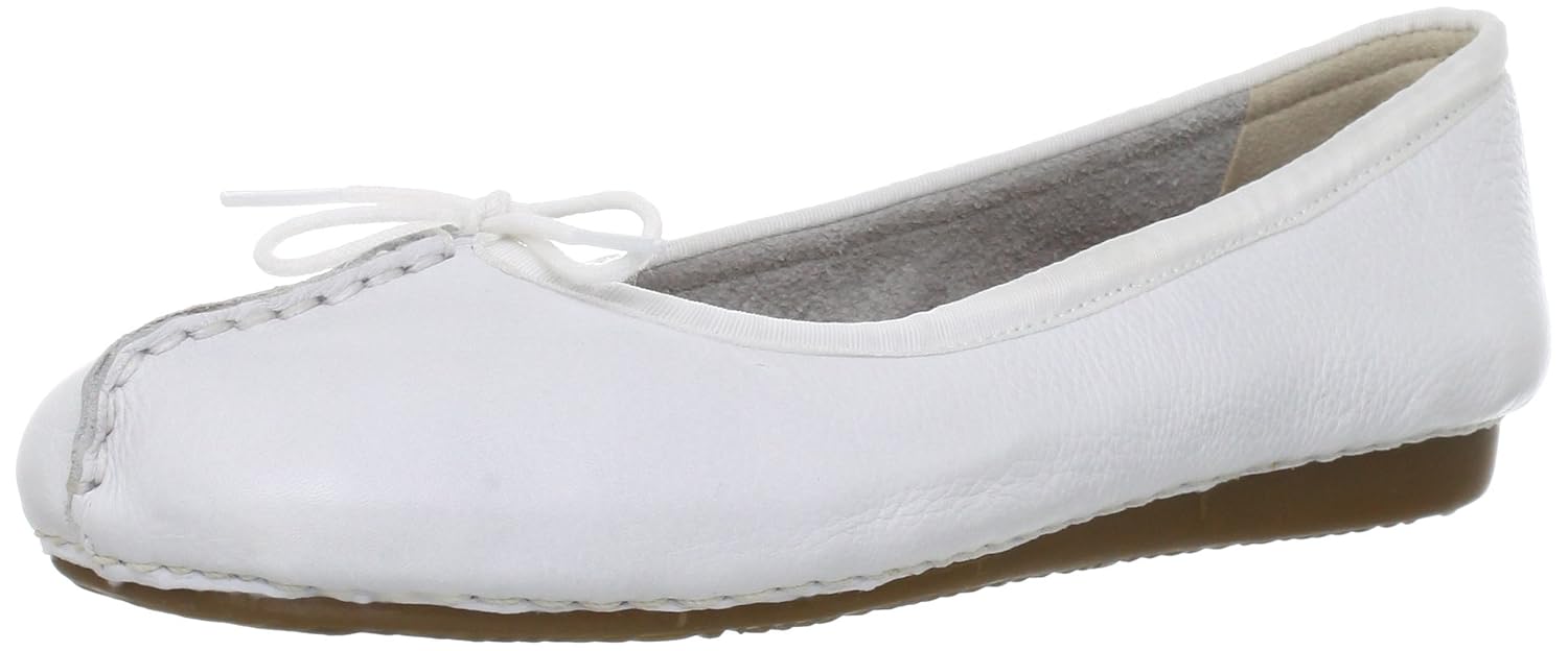 clarks white flats