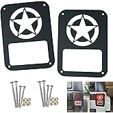 2Pack Rear Tail Light Covers Guards Compatible with 2007-2018 Jeep Wrangler JL JK Accessories,Light Guard(Star)