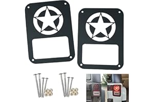 LOYAGOUR 2Pack Rear Tail Light Covers Guards Compatible with 2007-2018 Jeep Wrangler JL JK Accessories,Light Guard(Star)