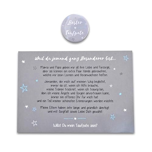 Taufpate fragen Karte mit Button Willst du Patenonkel sein, kleines Taufpate fragen Karte mit Button Willst du Patenonkel sein, kleines