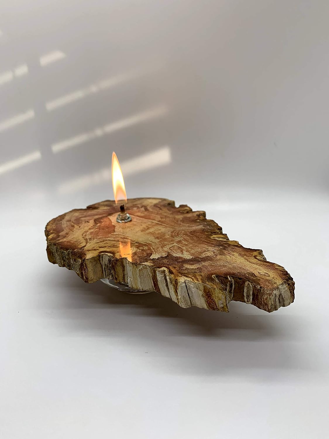 Amazon.com: Petrified Wood Rock Oil Candle, Rock Oil Lamp | Found In ...