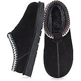 XIXITIAO Slippers for Women Suede Leather Platform Slippers Slip on Cozy Winter Womens House Slippers for Indoor Outdoor