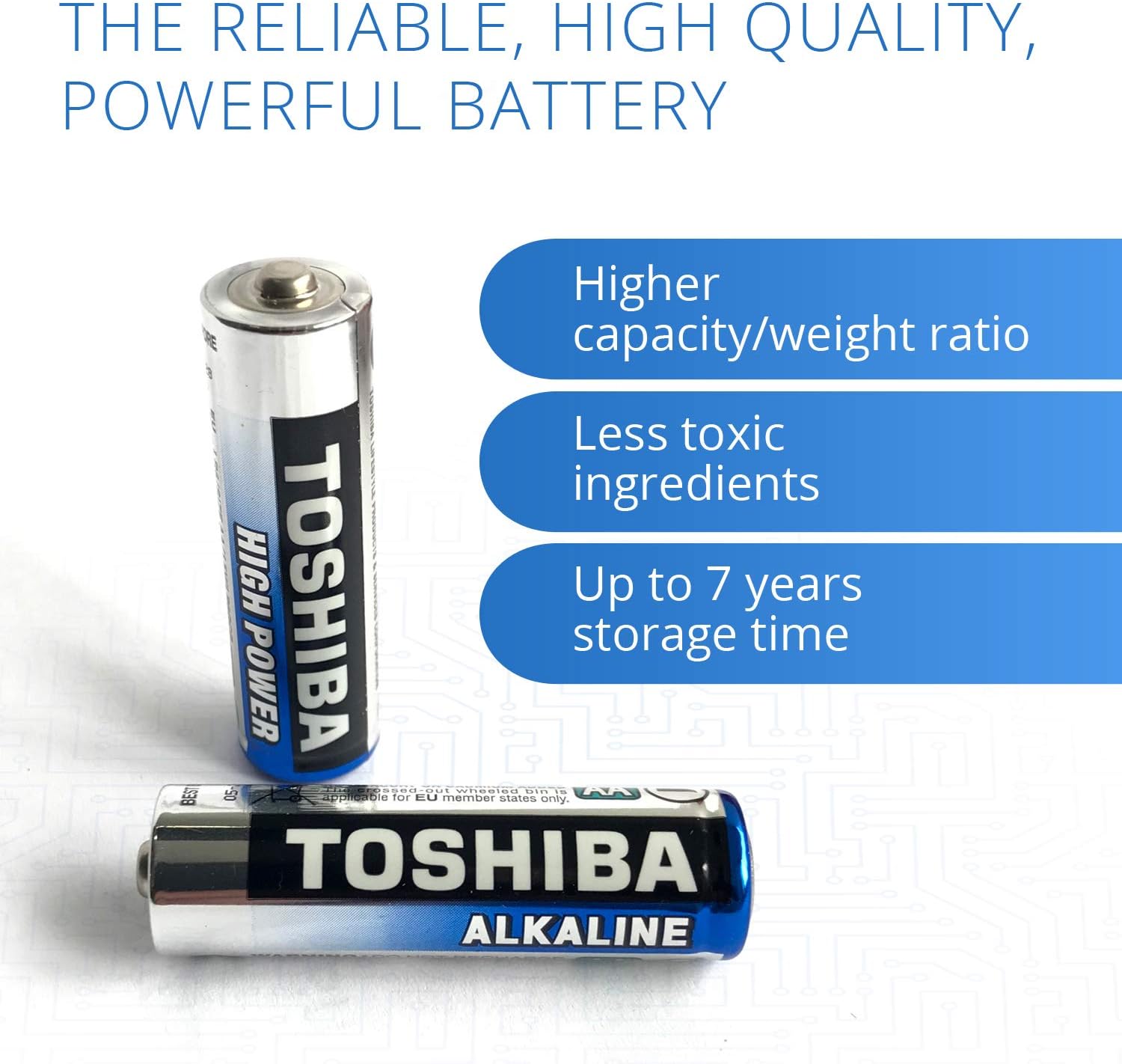 Toshiba AA Alkaline Batteries 40 Pack, Silver, Pack of 40 - Image 3