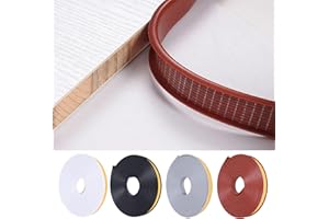 CRYSTALBERRY U-Shaped Edge Banding, 9.8FT Collapsible Self Adhesive Veneer Edge Strip, Flexible TPE Furniture Edge Protector for Furniture Restoration, Edge Trim and Cabinet Repair (5/8'' (16mm), White)