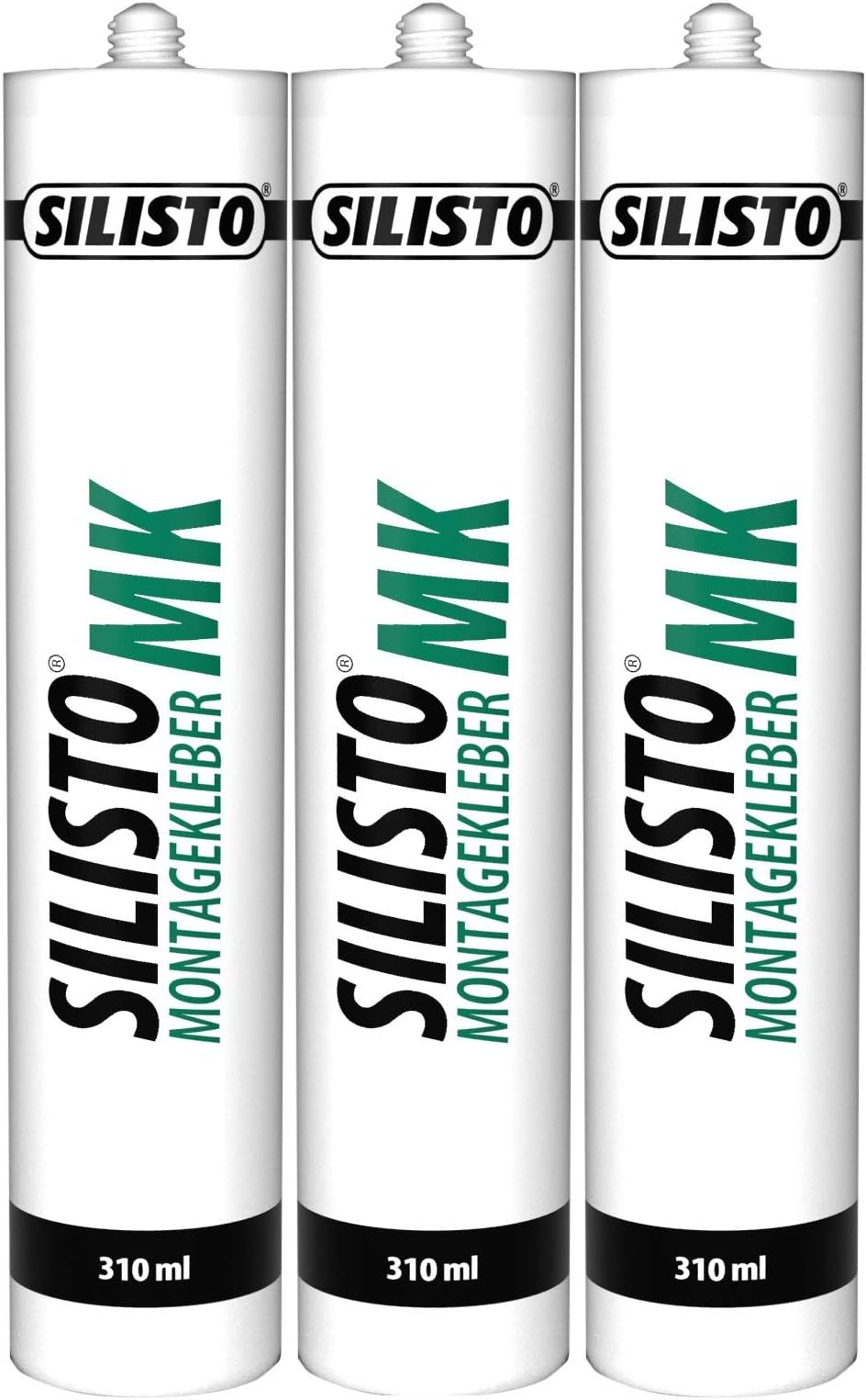 SILISTO 7100-3 01-7100-3 Professional Mounting Adhesive MK 3 x 310 ml Natural Colour, White, 3 Items