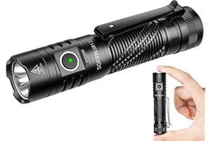 CSTEBOKE Pocket Flashlight Rechargeable LED Light - Sofirn SR12 Small Flashlights Powerful, Bright EDC Light, 1300ft Long Throw Magnetic Flashlight High Lumens, IP68 Waterproof, Simple UI, Compact for Outdoor