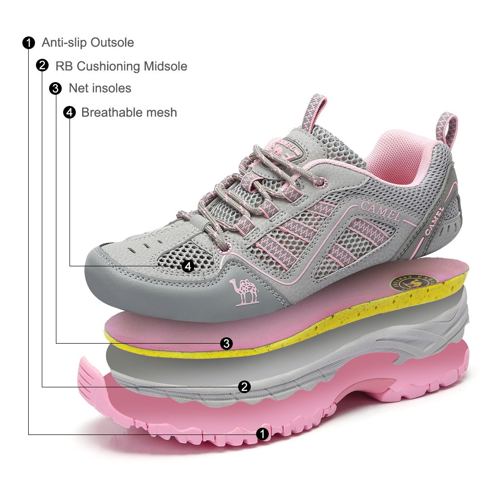 CAMEL CROWN Men/Womens Outdoor Hiking Shoes Breathable Walking Sneakers Lightweigh