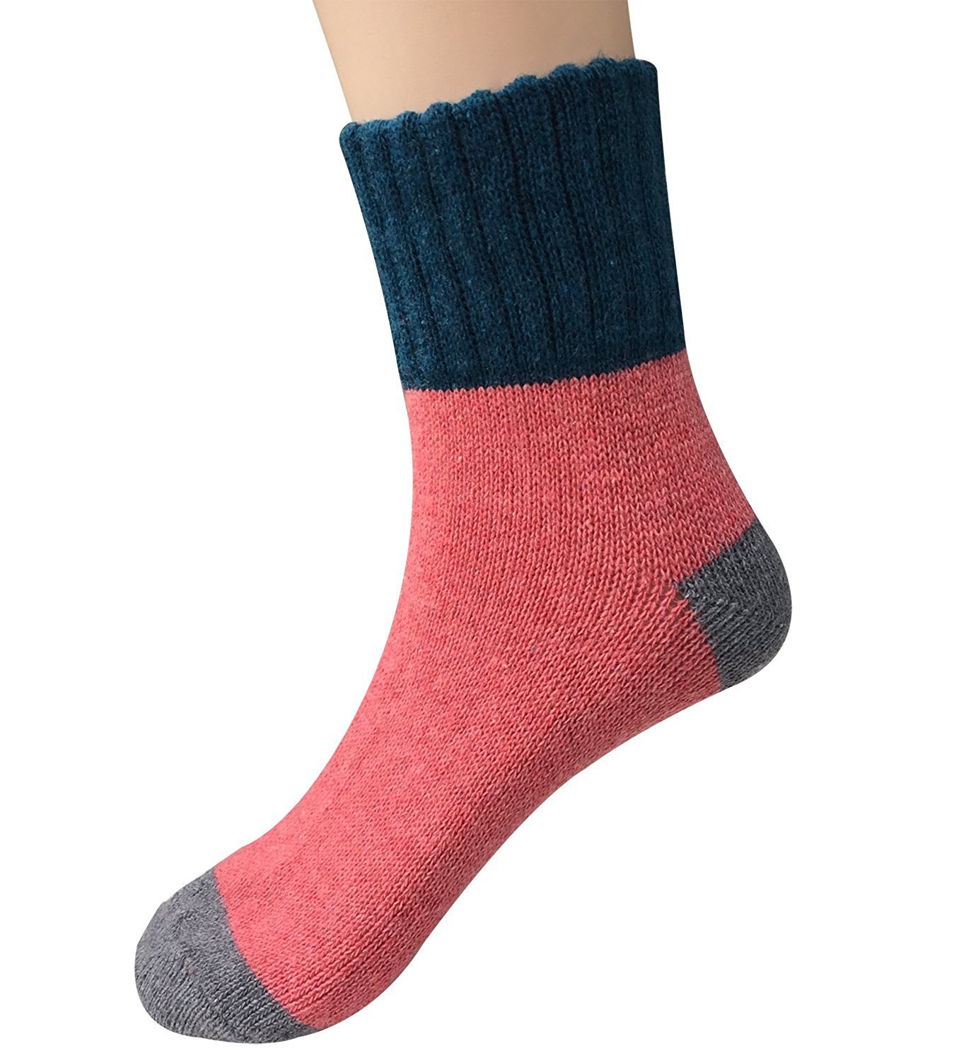 Womens Soft Winter Socks,Vintage Style Thick Crew Soft Wool Knit Comfortable Warm Socks 5-pack, One Size (3-7), Multicolor