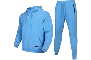 Megub Tracksuit for men 2 pieces,Fleece hooded outfit,casual sweatsuit set jogger suit outdoor sportswear