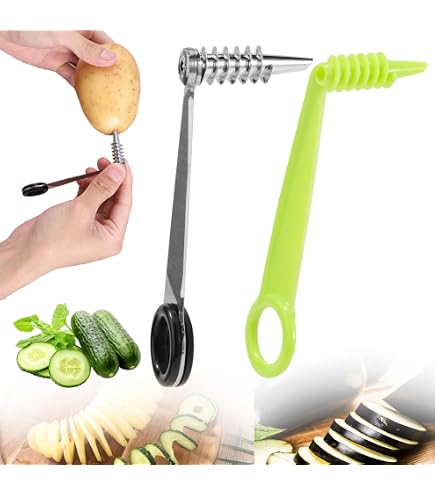 Coupe-légumes En Spirale Acier Inoxydable - Pour Carottes, Concombres, Courgettes - Crée Des Spaghettis Végétaux Et Décorations - 3