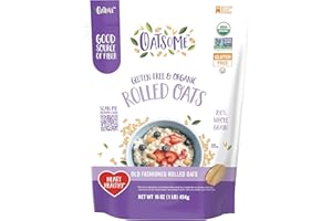 Oatsome Organic Rolled Oats, 1lb Bag – Gluten-Free, Whole Grain Oats for Oatmeal, Baking, & Granola