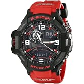 Casio G-Shock Aviation Black Dial Red Resin Quartz Men's Watch GA1000-4B