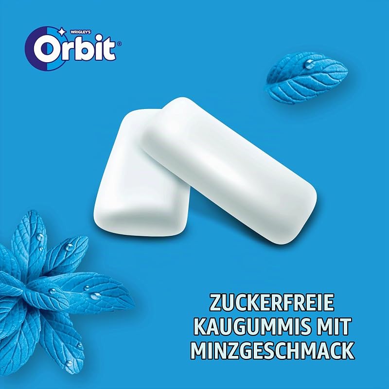 Mint Kaugummi 6 x 46 Dragees – Zuckerfreier Minz Kaugummi – Wrigley’s Orbit Bottle Pack