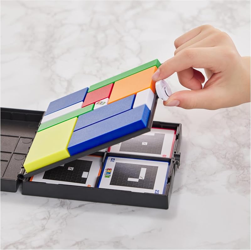 Rubik’s Gridlock, spannendes Knobelspiel mit 88 Aufgabenkarten, 4 Verschiedene Schwierigkeitsgrade, praktische Box für unterwegs, für 1 und mehr Spieler*Innen ab 7 Jahren