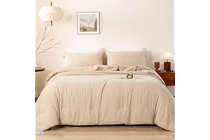 BOHOPOPM Ultra-Soft Bed Comforter King Set, Comfy Cozy Washed Polycotton, Comfort Fluffy Bedding Blanket Down Alternative Com