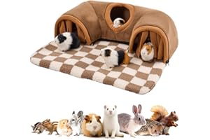 Avont Guinea Pig Hideouts Tunnel House, Large Hideaway Play Tube Toys Bed Mat for Small Animal Dwarf Rabbits Chinchillas Hams
