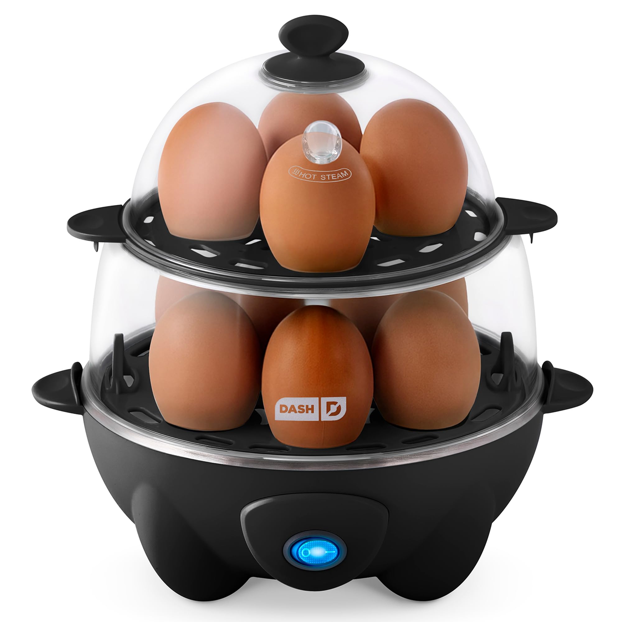 Photo 1 of **LID MISSING**Dash Deluxe Egg Cooker - Boiler, Poacher & Steamer - Includes Measuring & Recipe Guide - Dishwasher Safe - BPA Free - Holds 12 Eggs, Black
