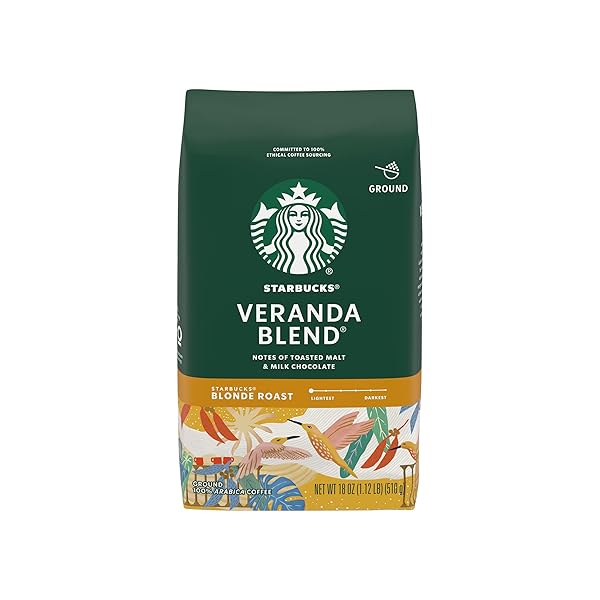 STARBUCKS BLONDE ROAST GROUND COFFEE — VERANDA BLEND — 100% ARABICA — 1 BAG (18 OZ.)