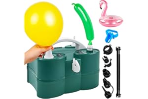 PCFING Balloon Pump Electric, Portable 3-in-1 Air Pump Inflator Blower Machine for Latex 260q Foil All Balloons & Quick-Fill Inflation and Deflation for Air Mattress, Inflatables Pool, Airbeds, Floats