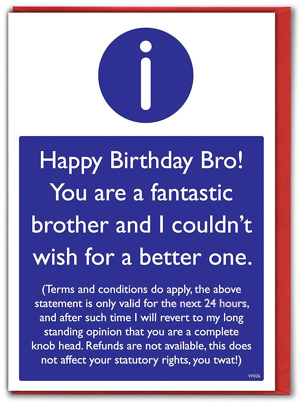 Brainbox Candy - Funny Brother Birthday Card Cheeky Humour Card — image 1
