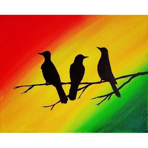 Amazon Com Three Little Birds Wall Art Rasta Decor Painting Print 8x10 Inch Unframed 11x14 Handmade Products