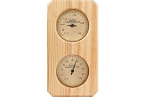 Plus tard Sauna Thermometer and Hygrometer 2 in-1 Vertical Gauge Indoor Temperature Humidity Measurement for Sauna Room