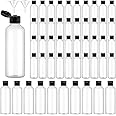 50 Pack Clear Plastic Travel Bottles 100ml Travel Size Bottle with Flip Cap & Funnels, Refillable Cosmetic Container Empty Sq