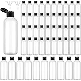 50 Pack Clear Plastic Travel Bottles 100ml Travel Size Bottle with Flip Cap & Funnels, Refillable Cosmetic Container Empty Sq
