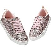 Bernal Girls & Boys Sparkle Glitter Sequin Sneakers Toddler/Little Kid/Big Kid Slip On School Low Top Walking Shoes Show Gift