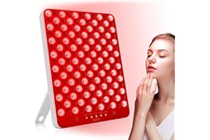 SUXIO Red Light Therapy lamp - 165 LED Red Light Therapy Panel for Face & Body, Portable Deep 660nm - 850nm Near Infrared Light Therapy Device with Eye-Patch, White