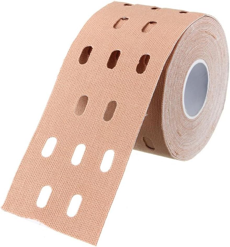 Kinesiology Tape, Cotton Elastic Therapeutic Muscle Tape, Physio Tape for Pain Relief, Injury Recovery for Athletes Therapeutic Muscle Support Aid, 2 Inch x 16.4 Foot Standard Roll (Nude)