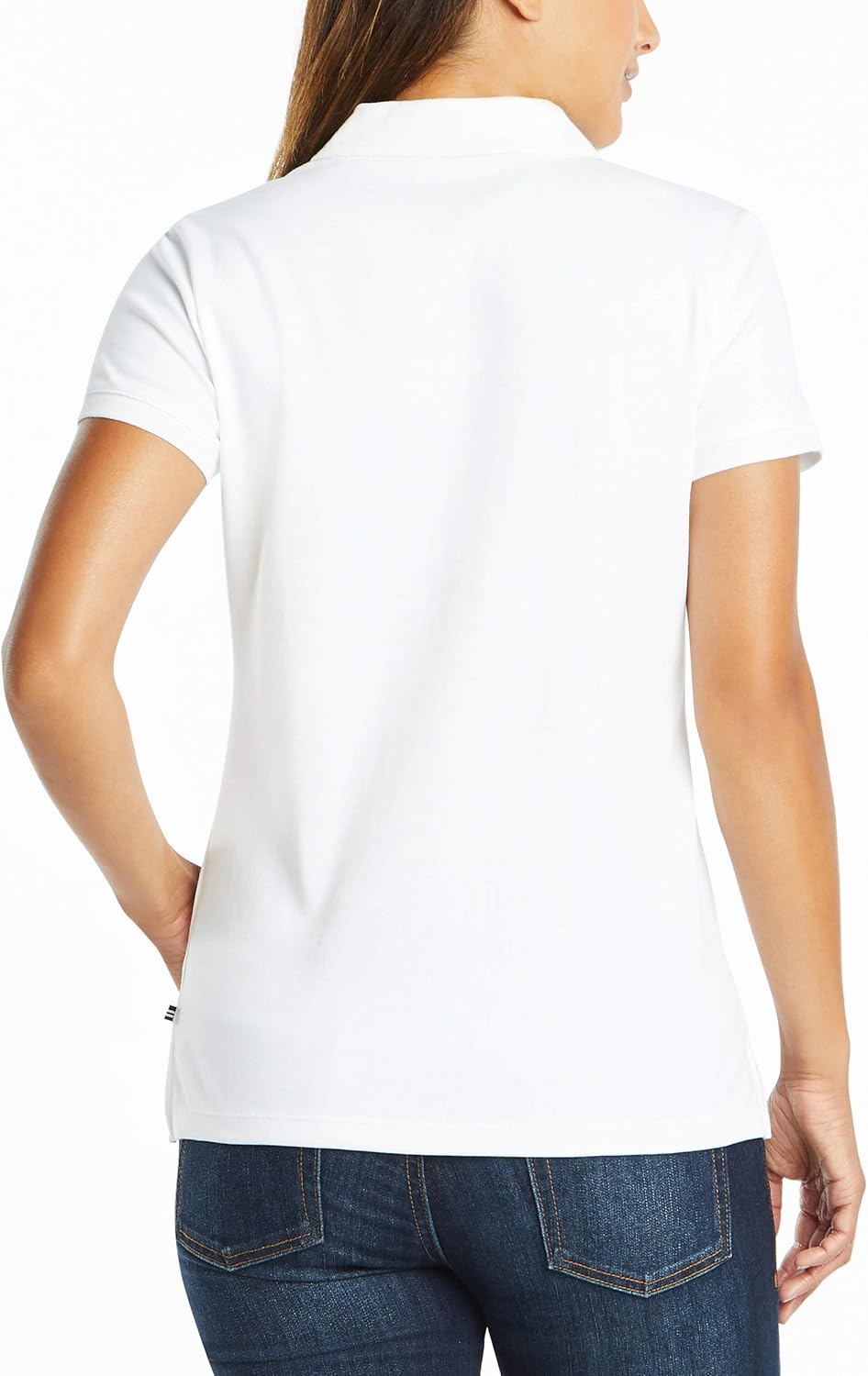 Nautica Women's 3-Button Short Sleeve Breathable 100% Cotton Polo Shirt at  Women’s Clothing store