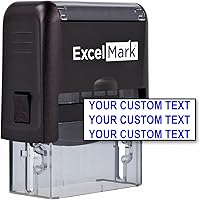 Custom Self-Inking Stamp - Up to 3 Lines - 11 Color Choices and 17 Font Choices (Small)
