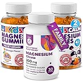DR. MORITZ Kids Magnesium Citrate Gummies Orange Flavor (120 Count) and 200 mg Calm Magnesium Gummies for Adults in Raspberry Flavor (30 Count) - No Added Sugar & Non-GMO