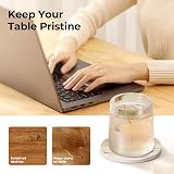 LIFVER Coasters for Drinks Absorbent 6 Pcs Marble Style Cork Backing view 5