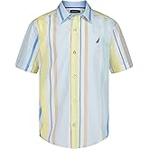 Nautica Boys Short Sleeve Woven Button-Down Shirt. Light Weight & Breathable