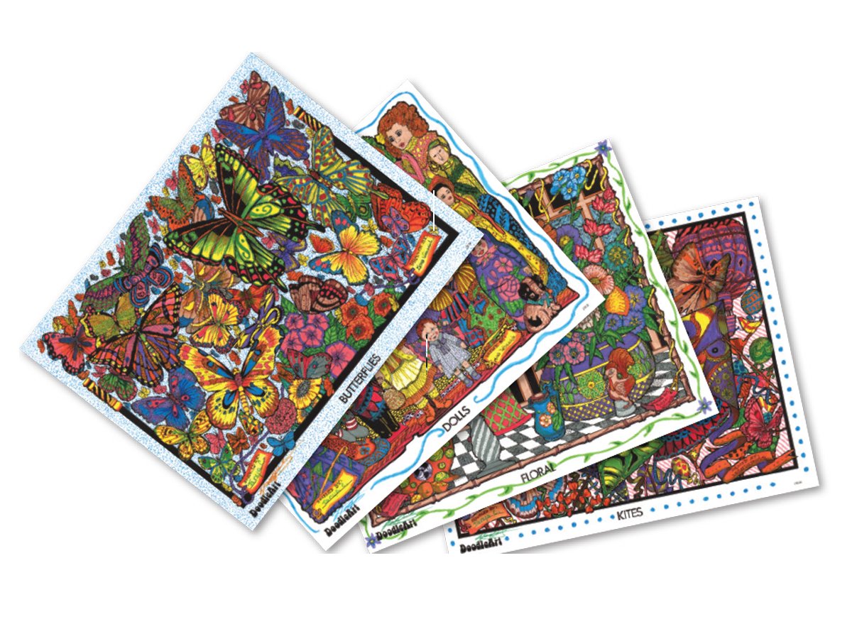 Buy The Original DoodleArt Mini Kit 1 Coloring Poster Set Online At