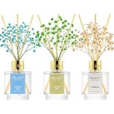 Airkeep Reed Diffuser Set of 3, Jasmine Mint Gardenia Freesia Pear Oil Reed Diffusers for Bedroom Living Room Office Aromatherapy Oil Reed Diffuser for Gift 50ml x 3