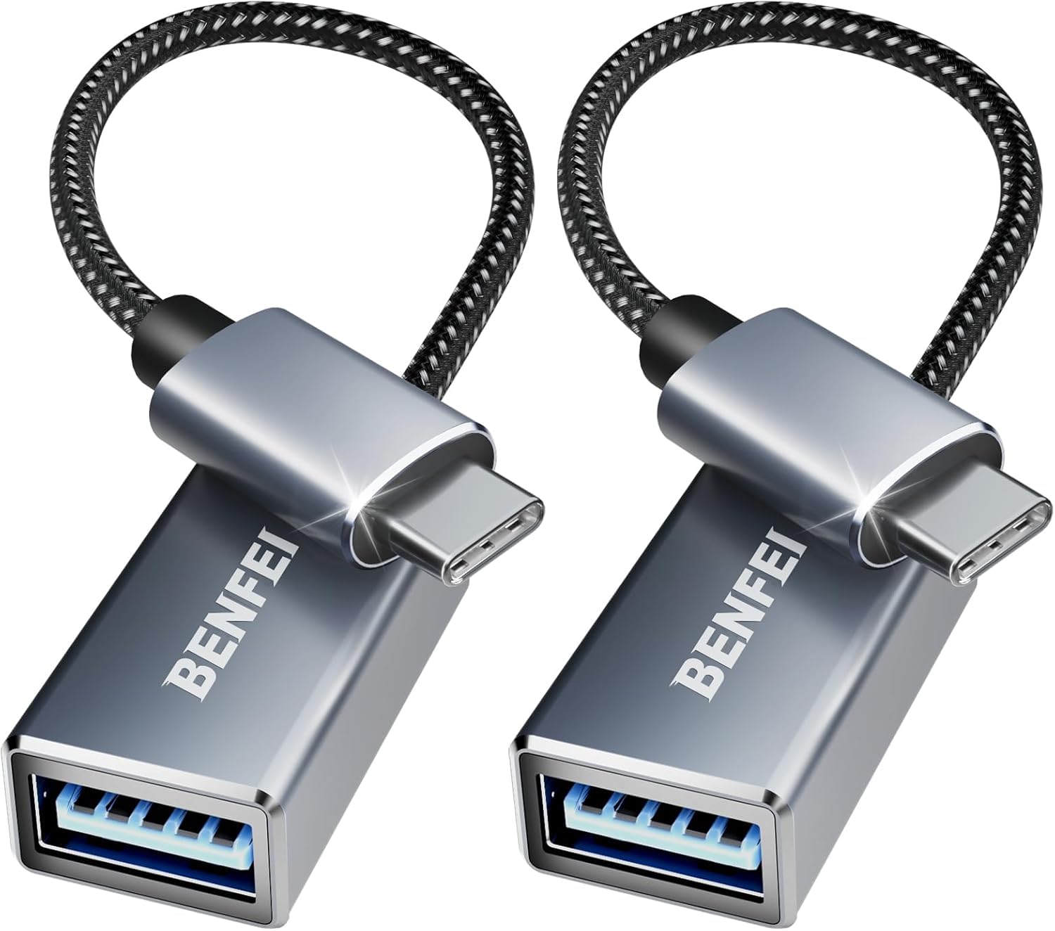 BENFEI USB-C & USB 3.0 変換アダプタ 2個セット Type C USB-A 最大5Gbps タイプc - USB 3.0 アダプタ iPhone 15 Pro/Max, MacBook Pro/Air 2023, iPad Pro, iMac, S23, XPS 17 その他 USB-C 端末用商品画像
