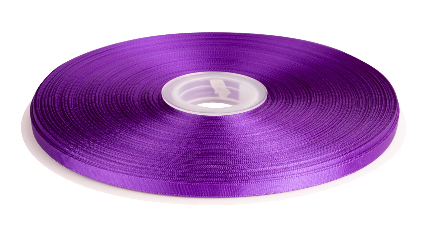 Double Faced Satin Ribbon, 6mm X 91M, Solid Polyester Ribbon for Gift Wrapping, Crafts, Wedding Party Ceremony Decoration, Floral Arrangement, Sewing (Purple)